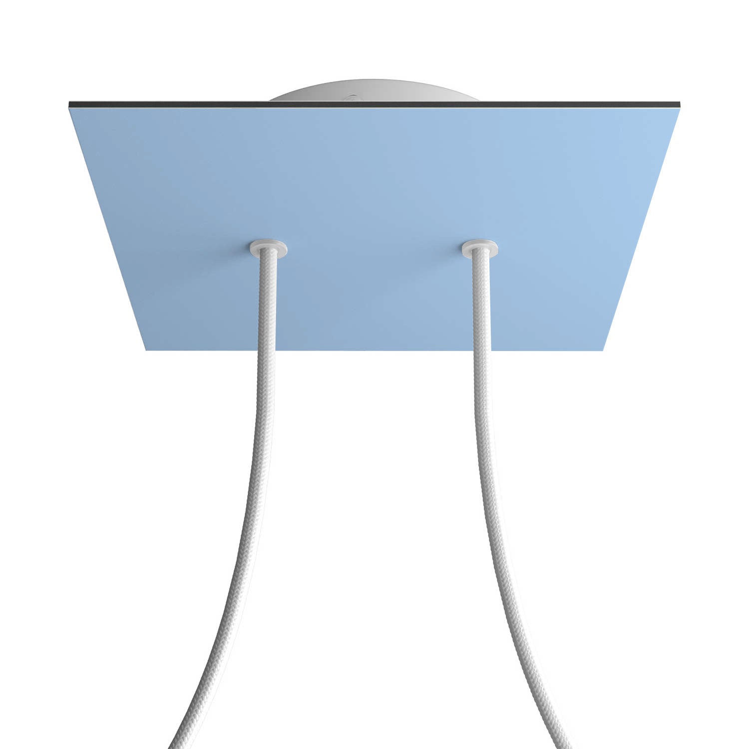 Rosone Rose-One quadrato, 200 mm con 2 fori e 4 fori laterali - Blu carta da zucchero Bianco