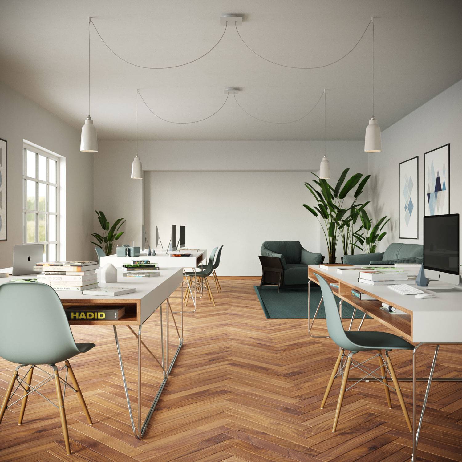 Rosone Rose-One quadrato, 200 mm con 2 fori e 4 fori laterali - Dibond Ottone satinato Bianco