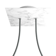 Rosone Rose-One quadrato, 200 mm con 2 fori e 4 fori laterali - Marmo Carrara Bianco