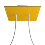 Rosone Rose-One quadrato, 200 mm con 2 fori e 4 fori laterali - Mostarda Bianco