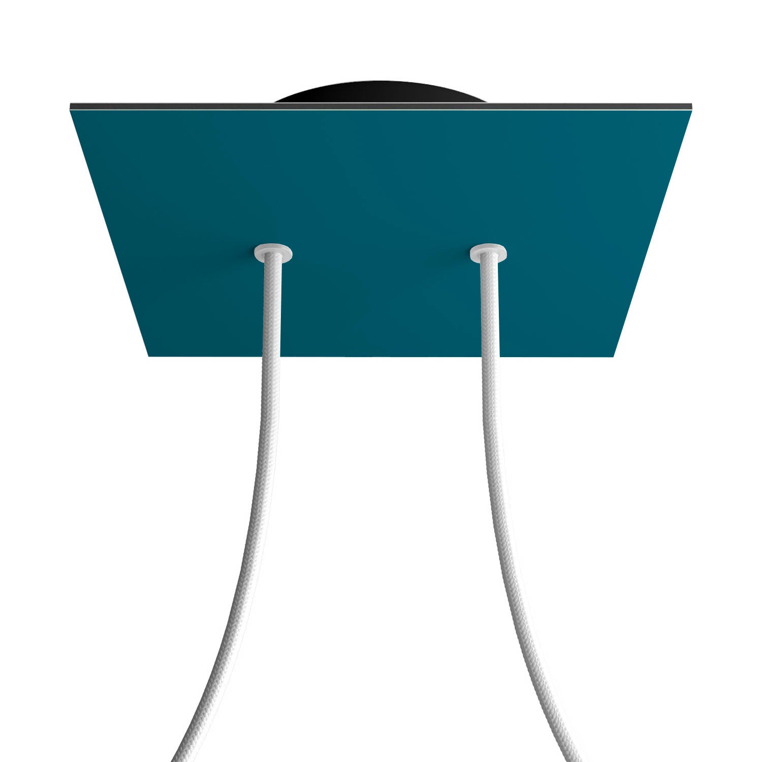 Rosone Rose-One quadrato, 200 mm con 2 fori e 4 fori laterali - Petrolio Nero