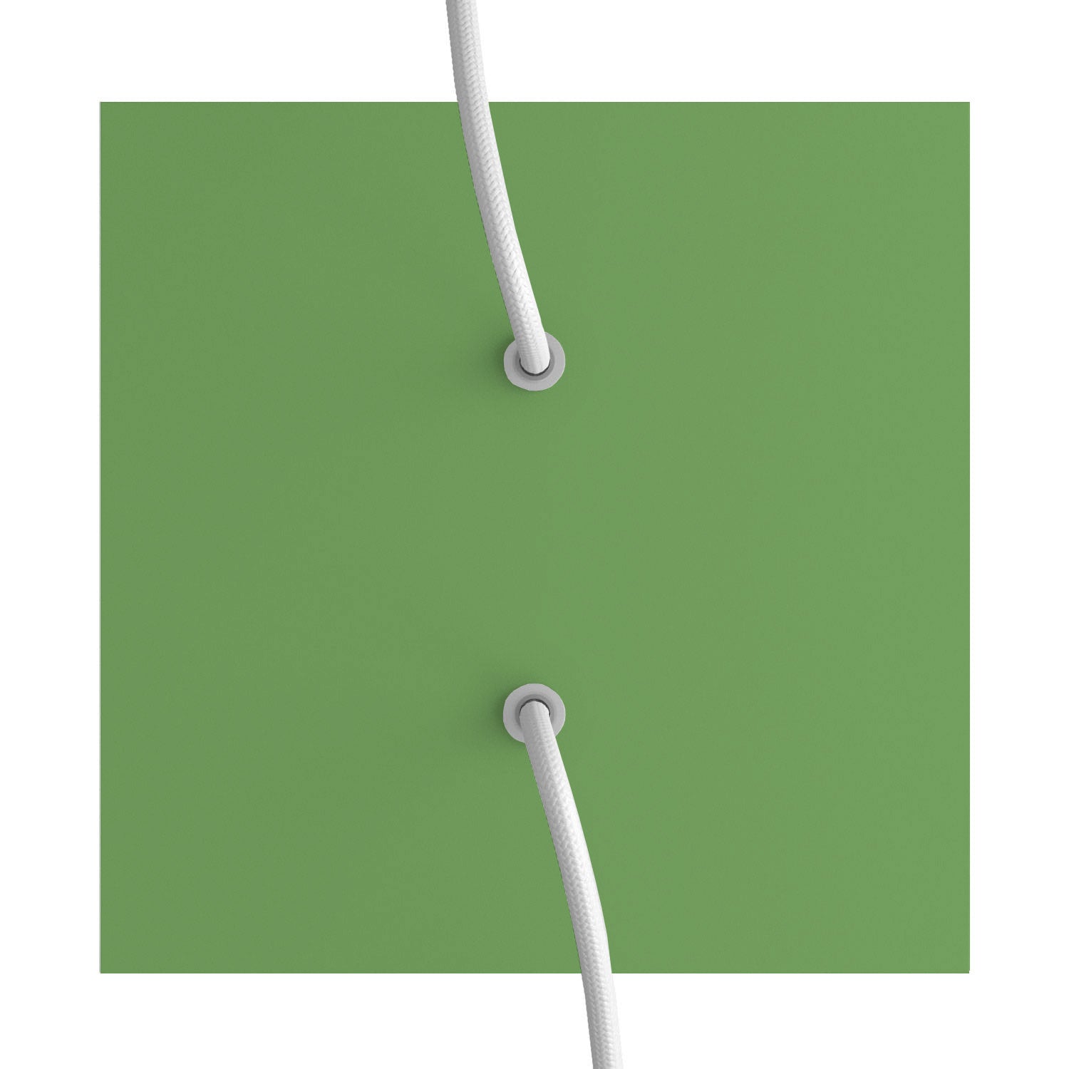 Rosone Rose-One quadrato, 200 mm con 2 fori e 4 fori laterali - Verde prato Bianco