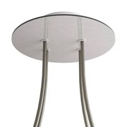 Rosone Rose-One rotondo, diametro 200 mm con 4 fori e 4 fori laterali - Dibond Acciaio satinato Bianco