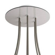 Rosone Rose-One rotondo, diametro 200 mm con 6 fori e 4 fori laterali - Dibond Acciaio satinato Bianco