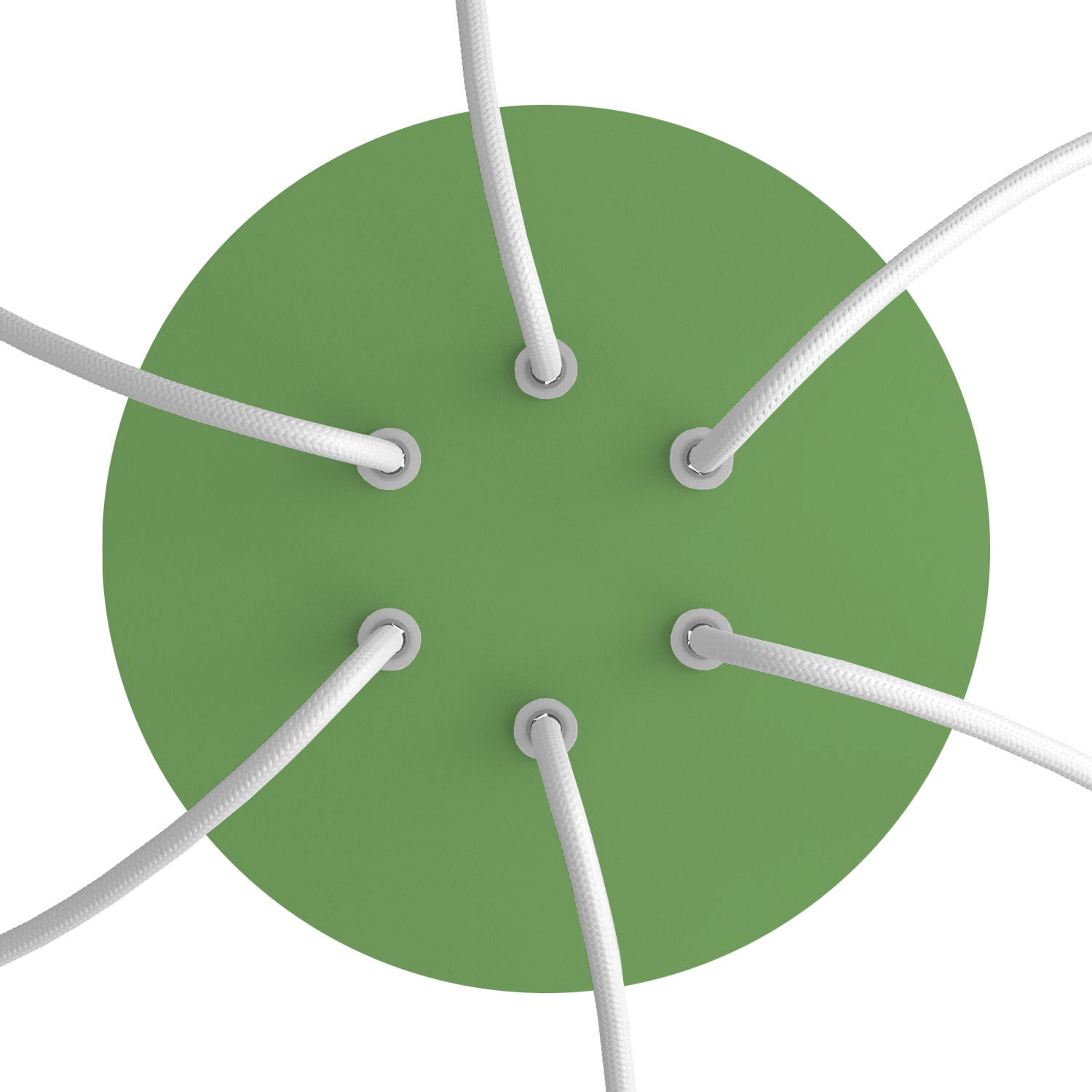 Rosone Rose-One rotondo, diametro 200 mm con 6 fori e 4 fori laterali - Verde prato Bianco