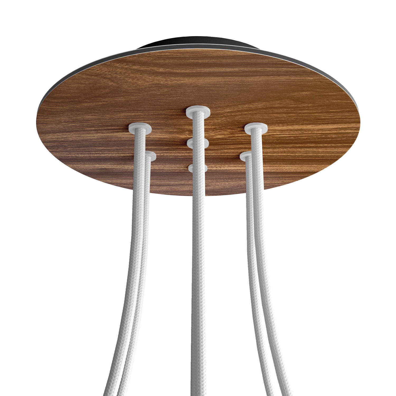 Rosone Rose-One rotondo, diametro 200 mm con 7 fori e 4 fori laterali - Legno Nero