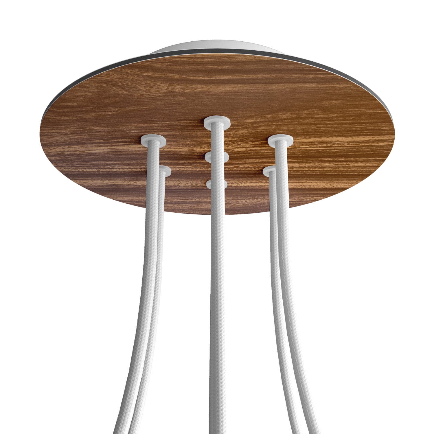 Rosone Rose-One rotondo, diametro 200 mm con 7 fori e 4 fori laterali - Legno Bianco