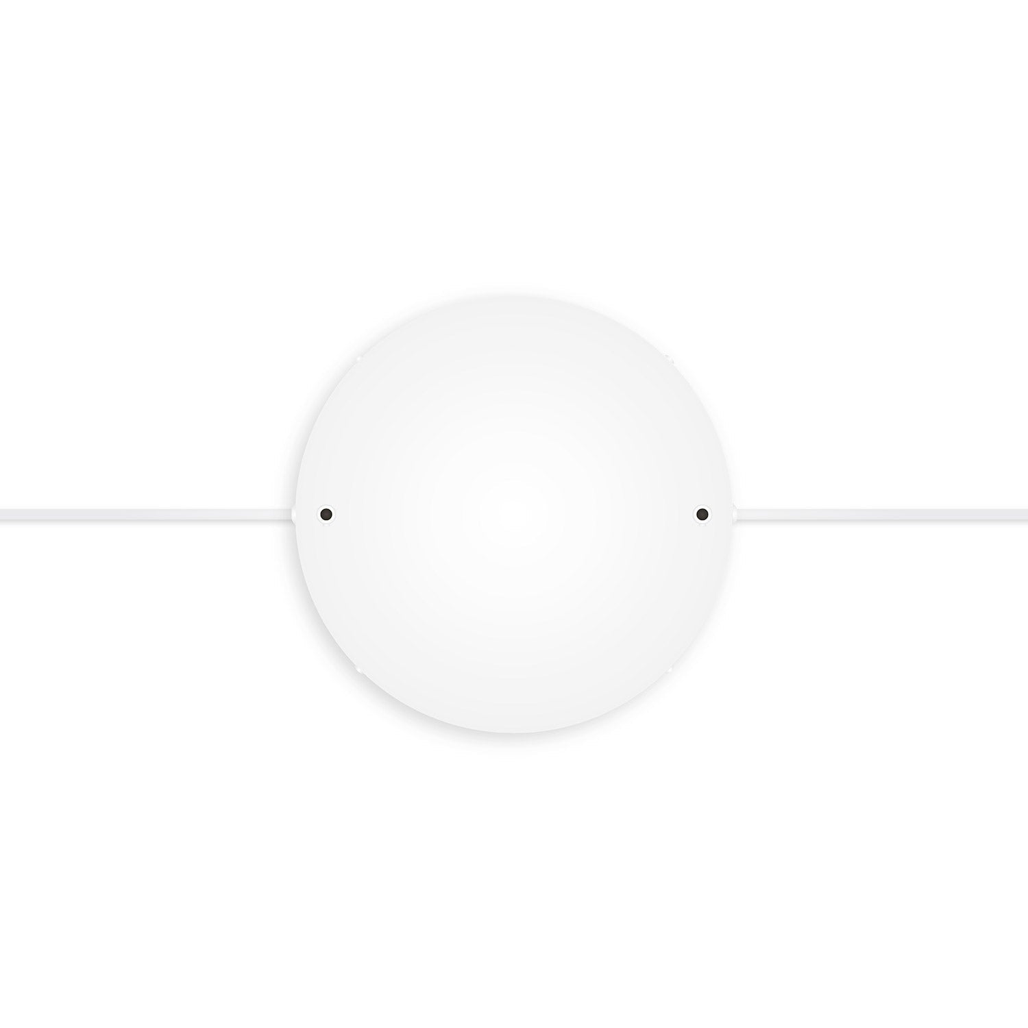 Rosone rotondo in alluminio Ø 30 cm con staffa e cavo di messa a terra, con 2 fori frontali - Bianco Opaco 2