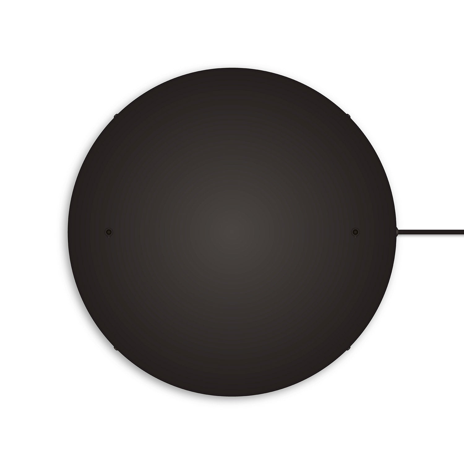 Rosone rotondo in alluminio Ø 50 cm con staffa e cavo di messa a terra, con 2 fori frontali - Nero 1