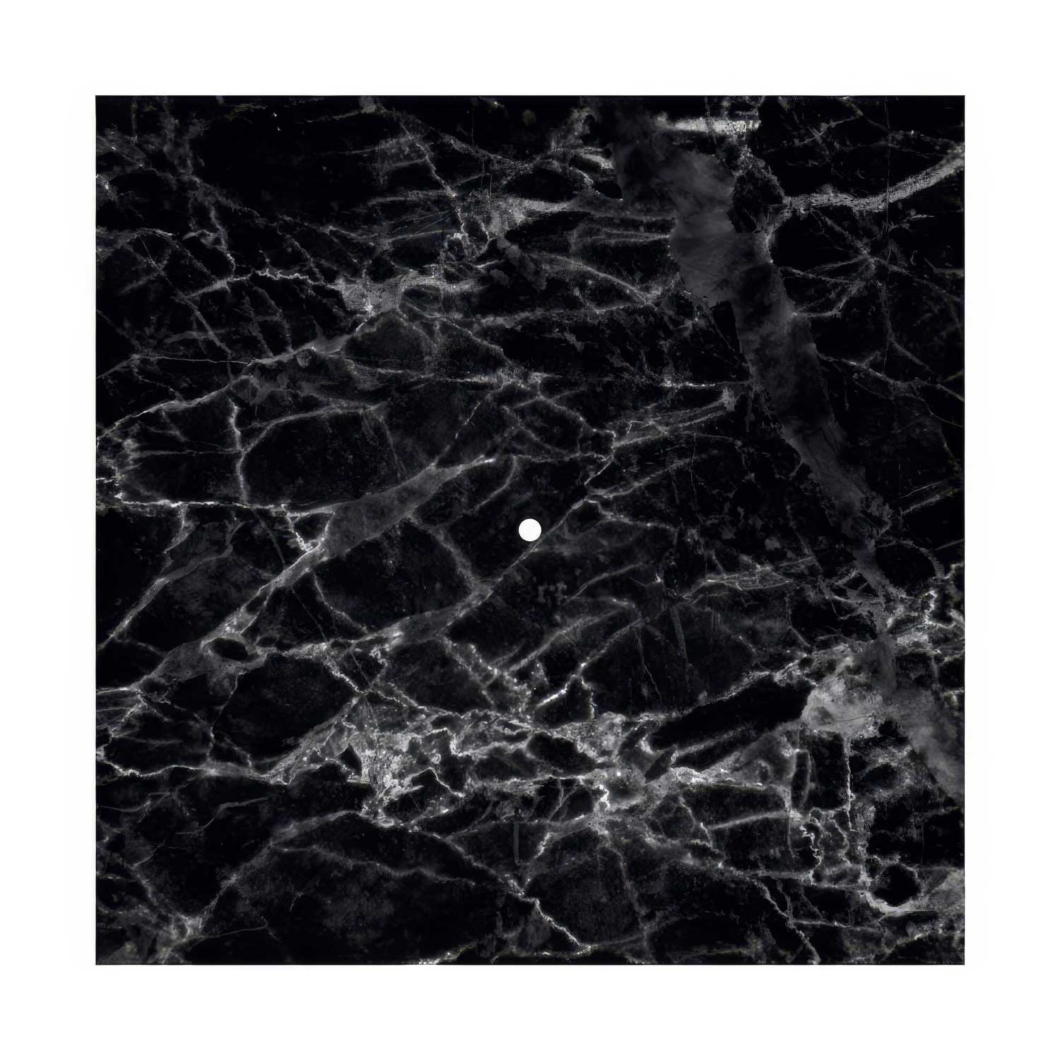 Rosone XXL Rose-One quadrato, 400 mm con 1 foro e 4 fori laterali - Marmo Marquina Bianco