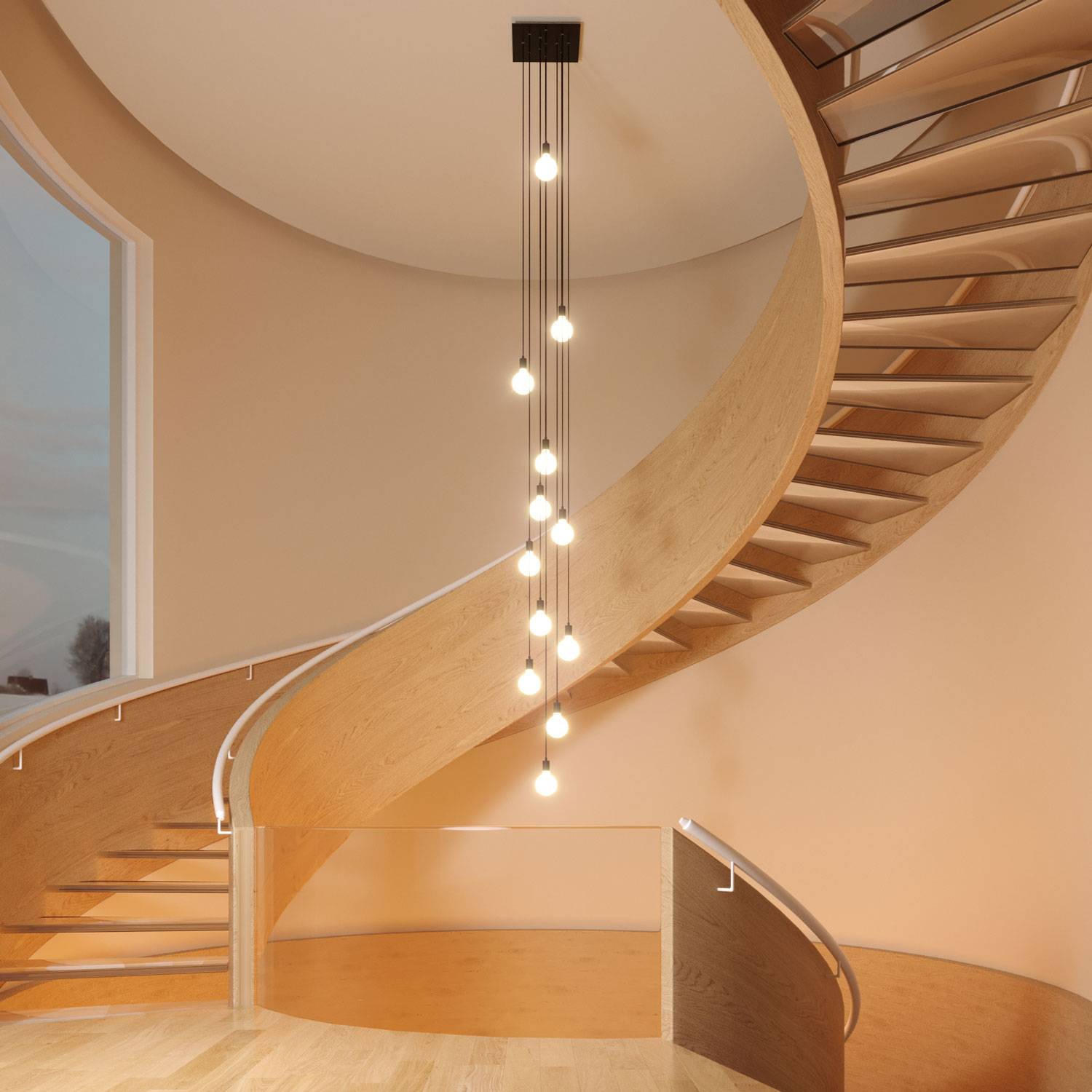 Rosone XXL Rose-One quadrato, 400 mm con 12 fori e 4 fori laterali - Cemento Bianco