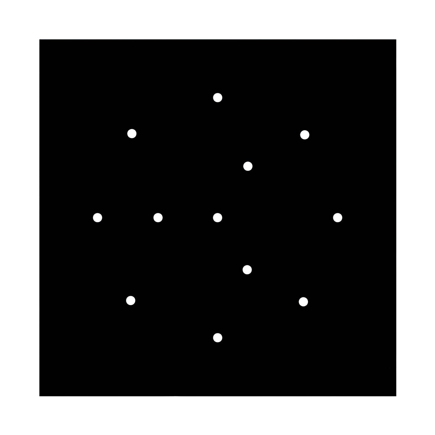 Rosone XXL Rose-One quadrato, 400 mm con 12 fori e 4 fori laterali - Nero opaco Bianco