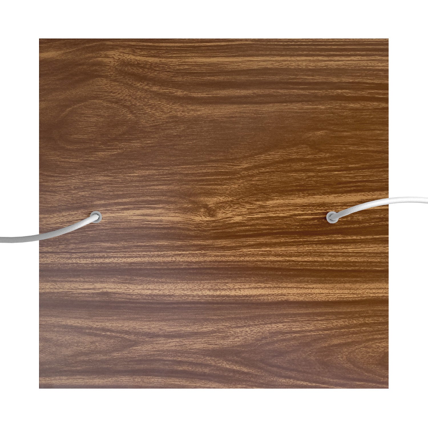 Rosone XXL Rose-One quadrato, 400 mm con 2 fori e 4 fori laterali - Legno Bianco