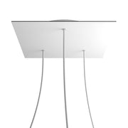 Rosone XXL Rose-One quadrato, 400 mm con 3 fori e 4 fori laterali - Bianco opaco Bianco