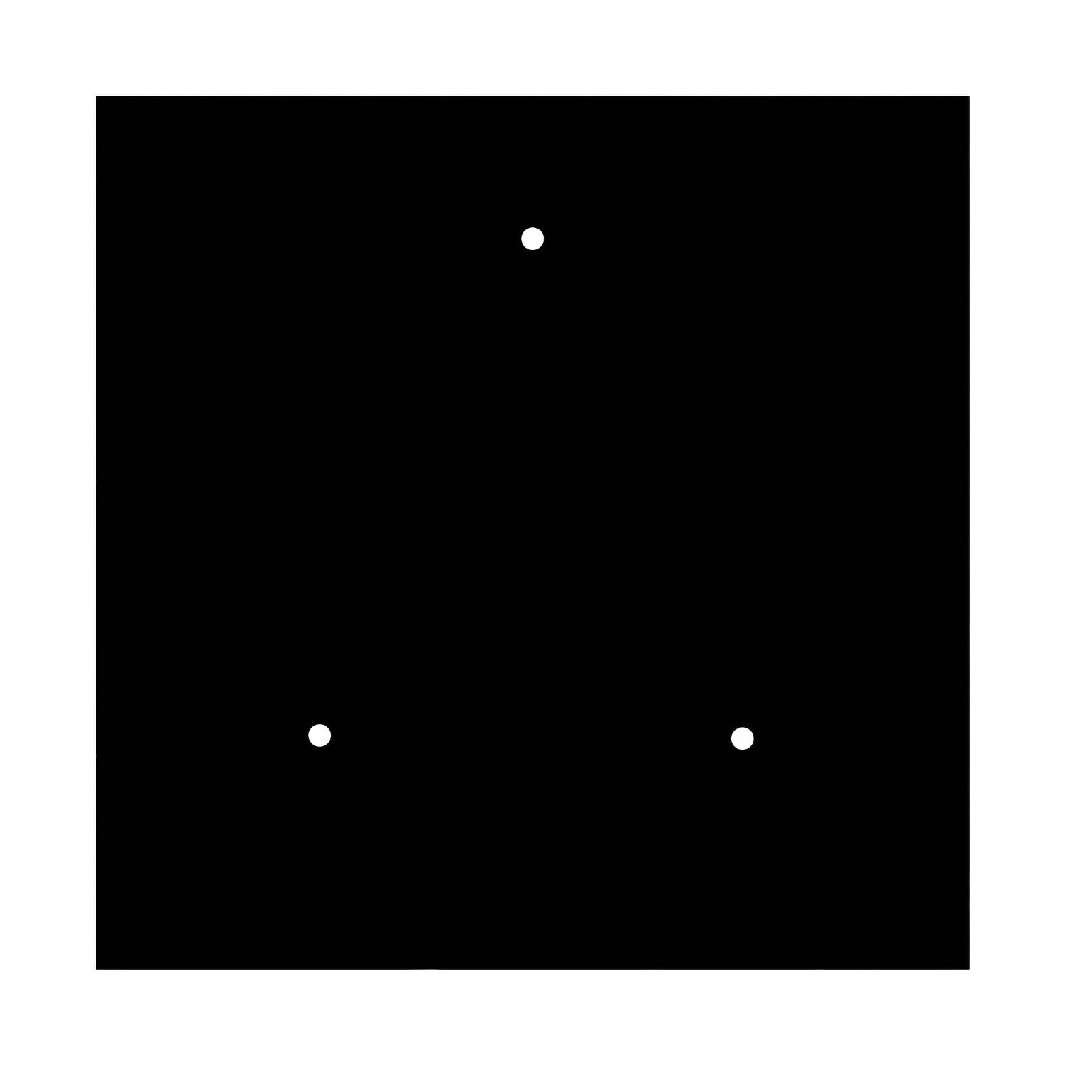 Rosone XXL Rose-One quadrato, 400 mm con 3 fori e 4 fori laterali - Nero opaco Bianco