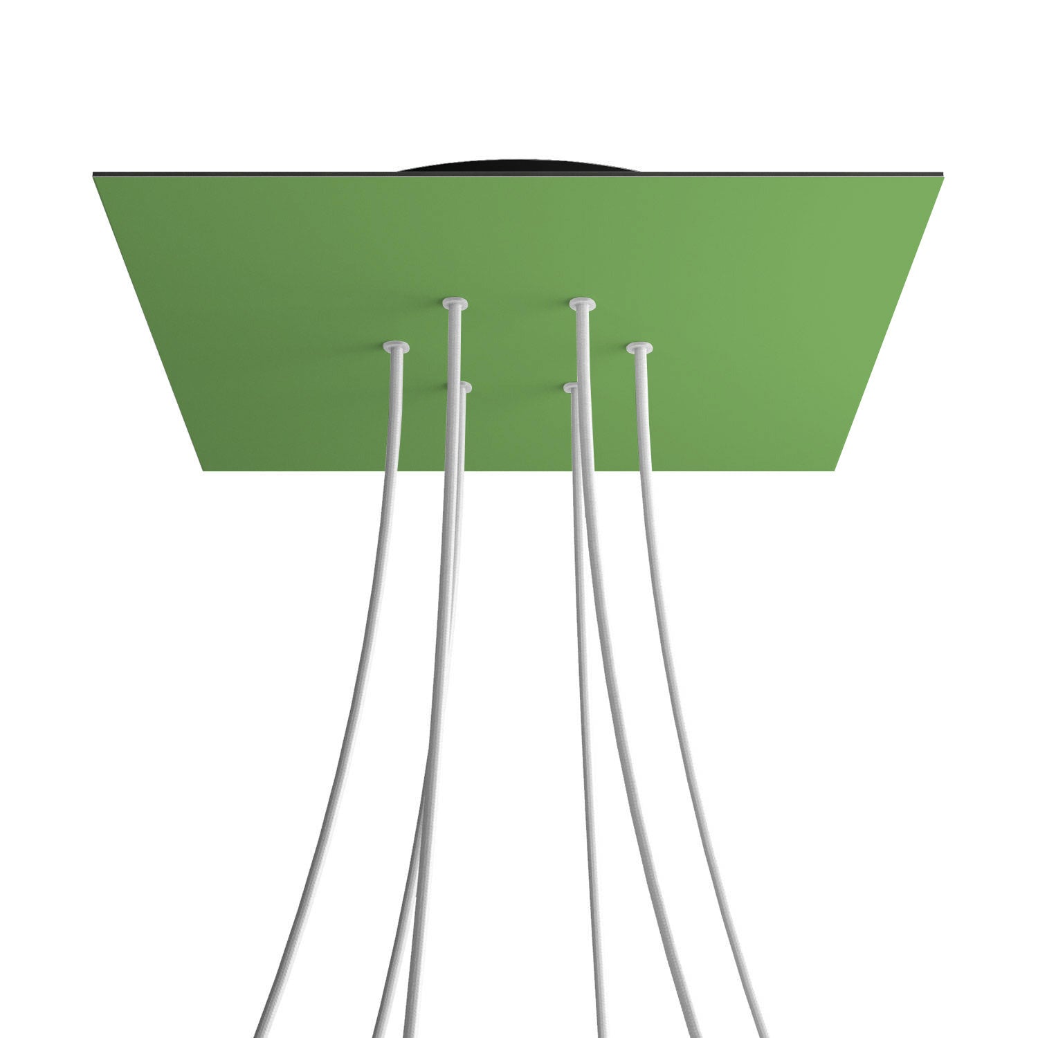 Rosone XXL Rose-One quadrato, 400 mm con 6 fori e 4 fori laterali - Verde prato Nero