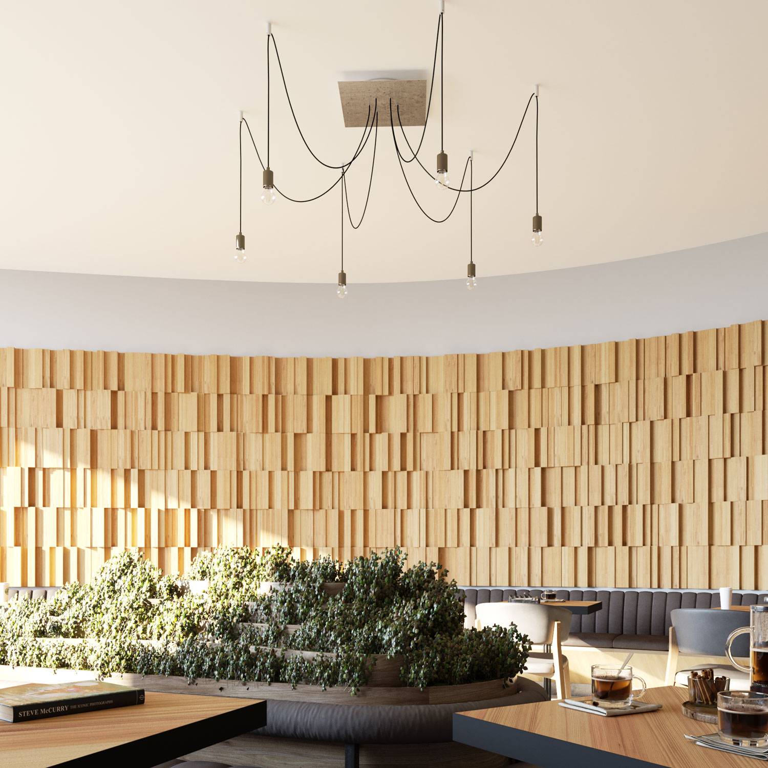 Rosone XXL Rose-One quadrato, 400 mm con 6 fori e 4 fori laterali - Verde prato Bianco