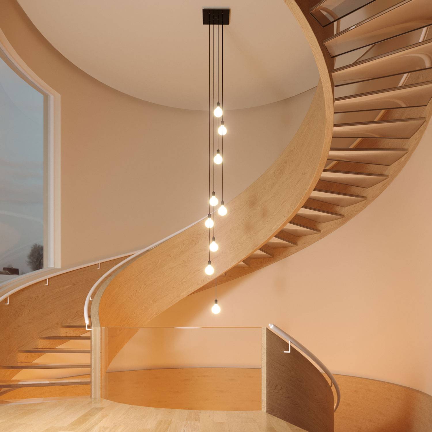 Rosone XXL Rose-One quadrato, 400 mm con 9 fori a X e 4 fori laterali - Bianco opaco Bianco