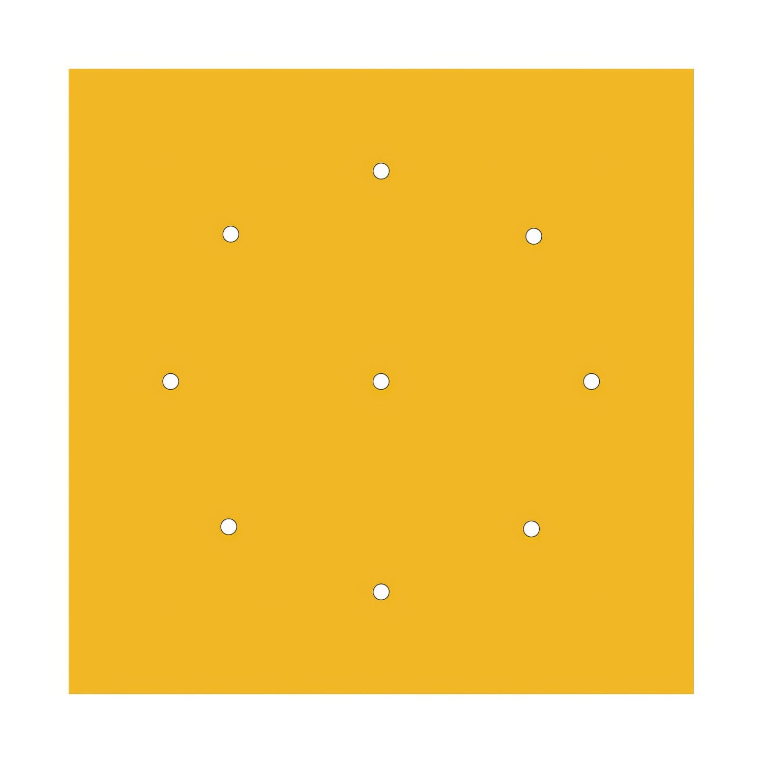 Rosone XXL Rose-One quadrato, 400 mm con 9 fori e 4 fori laterali - Mostarda Bianco