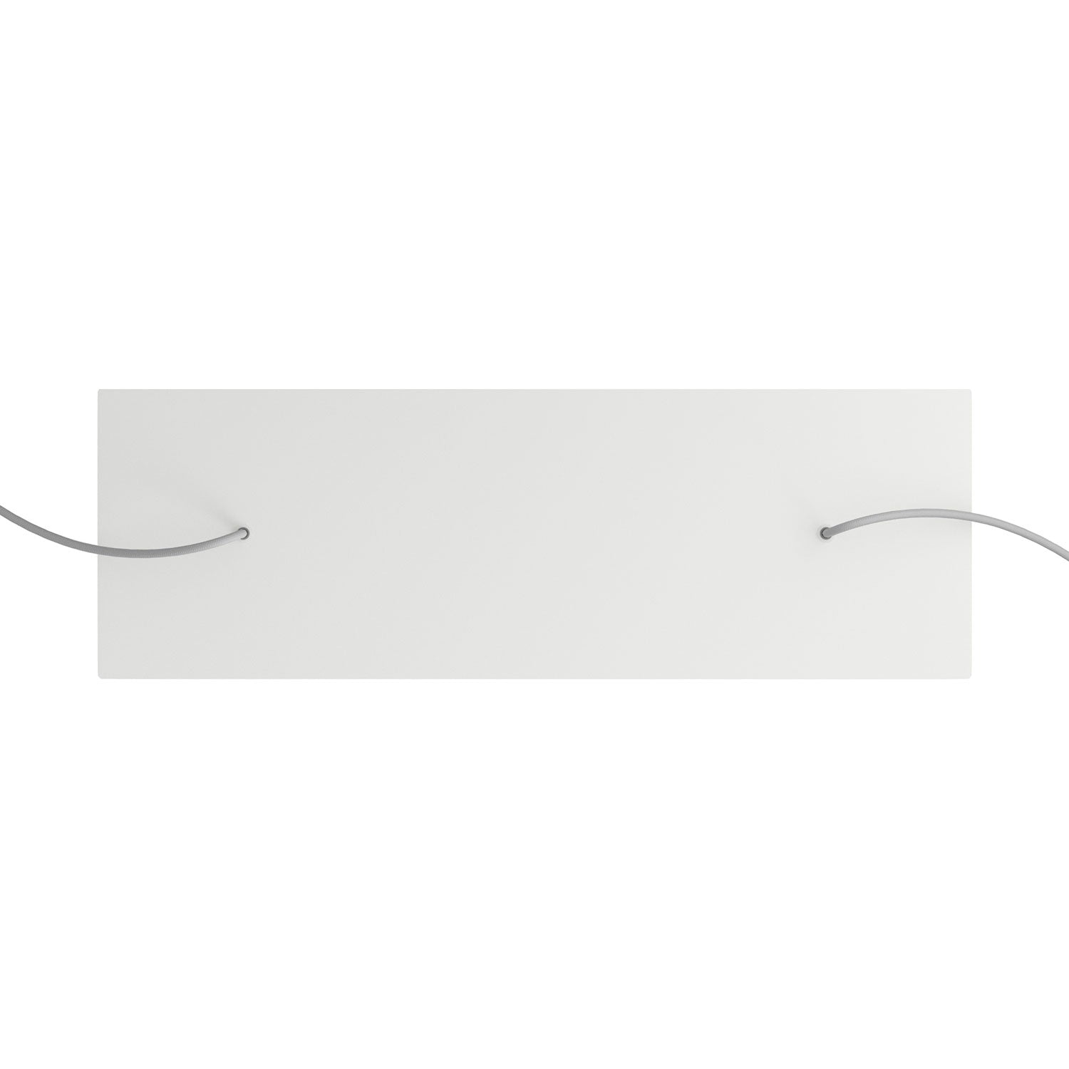 Rosone XXL Rose-One rettangolare a 2 fori e 6 fori laterali, dimensioni 675 x 225 mm - Dibond Bianco opaco Bianco