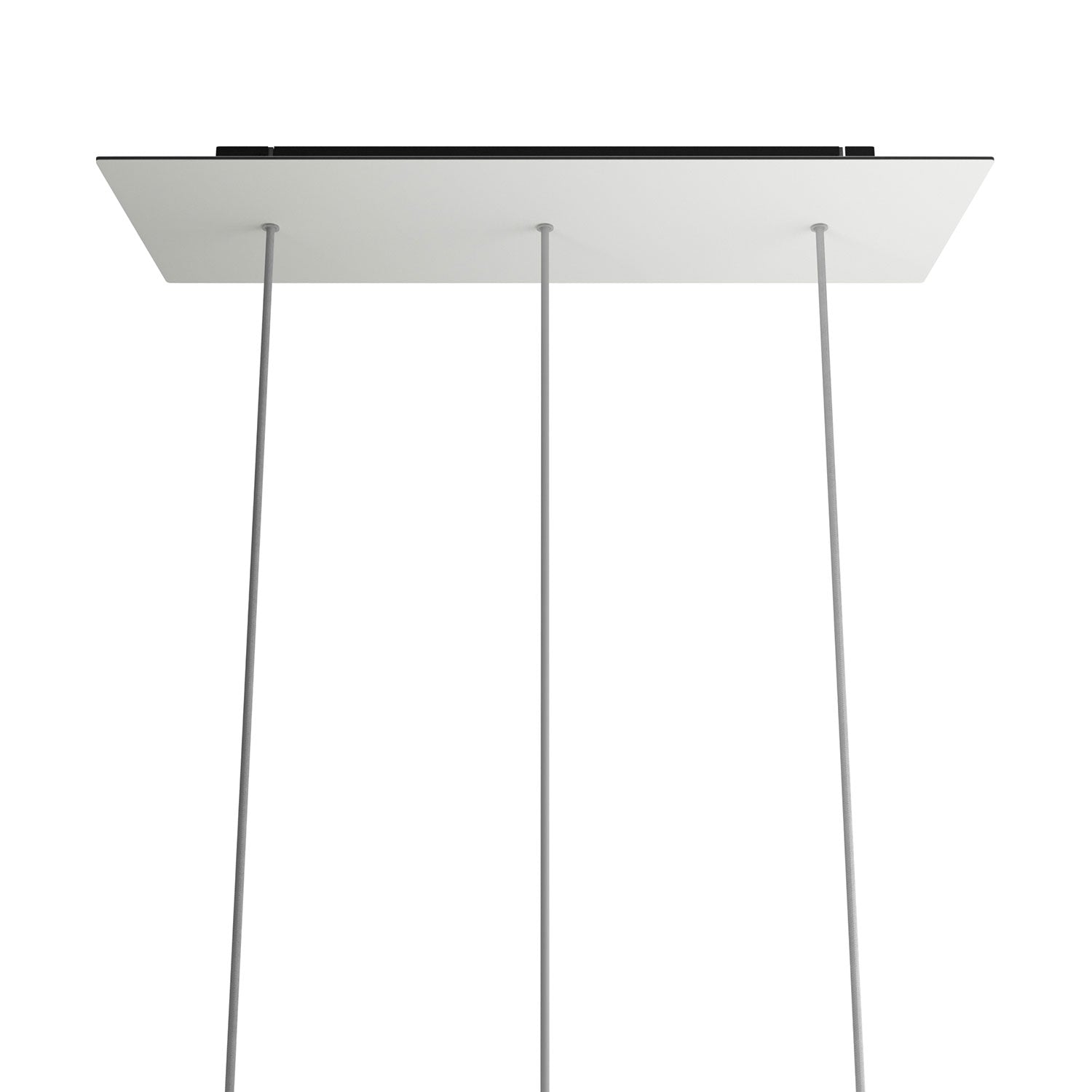 Rosone XXL Rose-One rettangolare a 3 fori in linea e 6 fori laterali, dimensioni 675 x 225 mm - Dibond Bianco opaco Nero