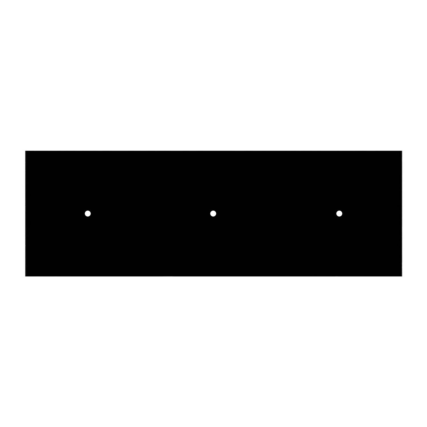 Rosone XXL Rose-One rettangolare a 3 fori in linea e 6 fori laterali, dimensioni 675 x 225 mm - Dibond Nero opaco Bianco