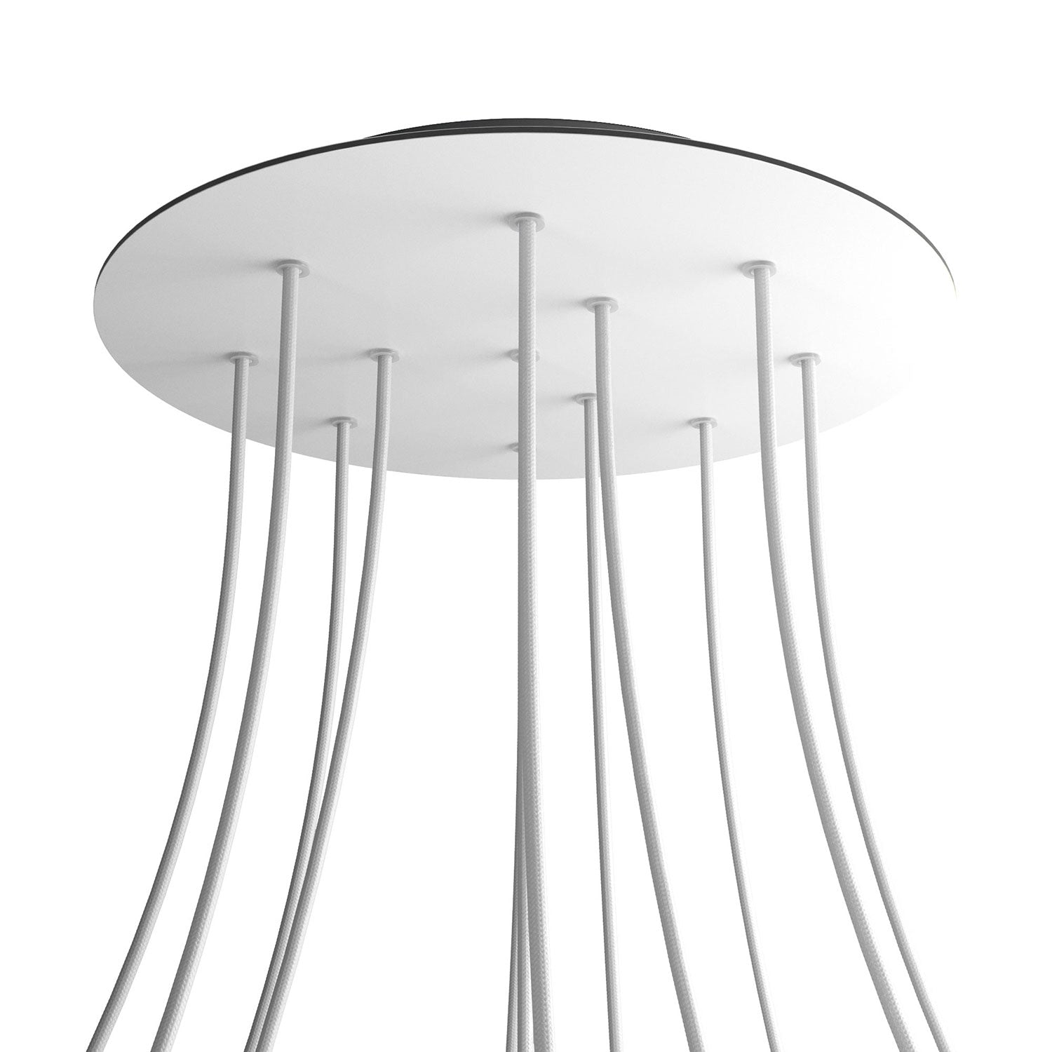 Rosone XXL Rose-One rotondo, diametro 400 mm con 12 fori e 4 fori laterali - Bianco opaco Nero