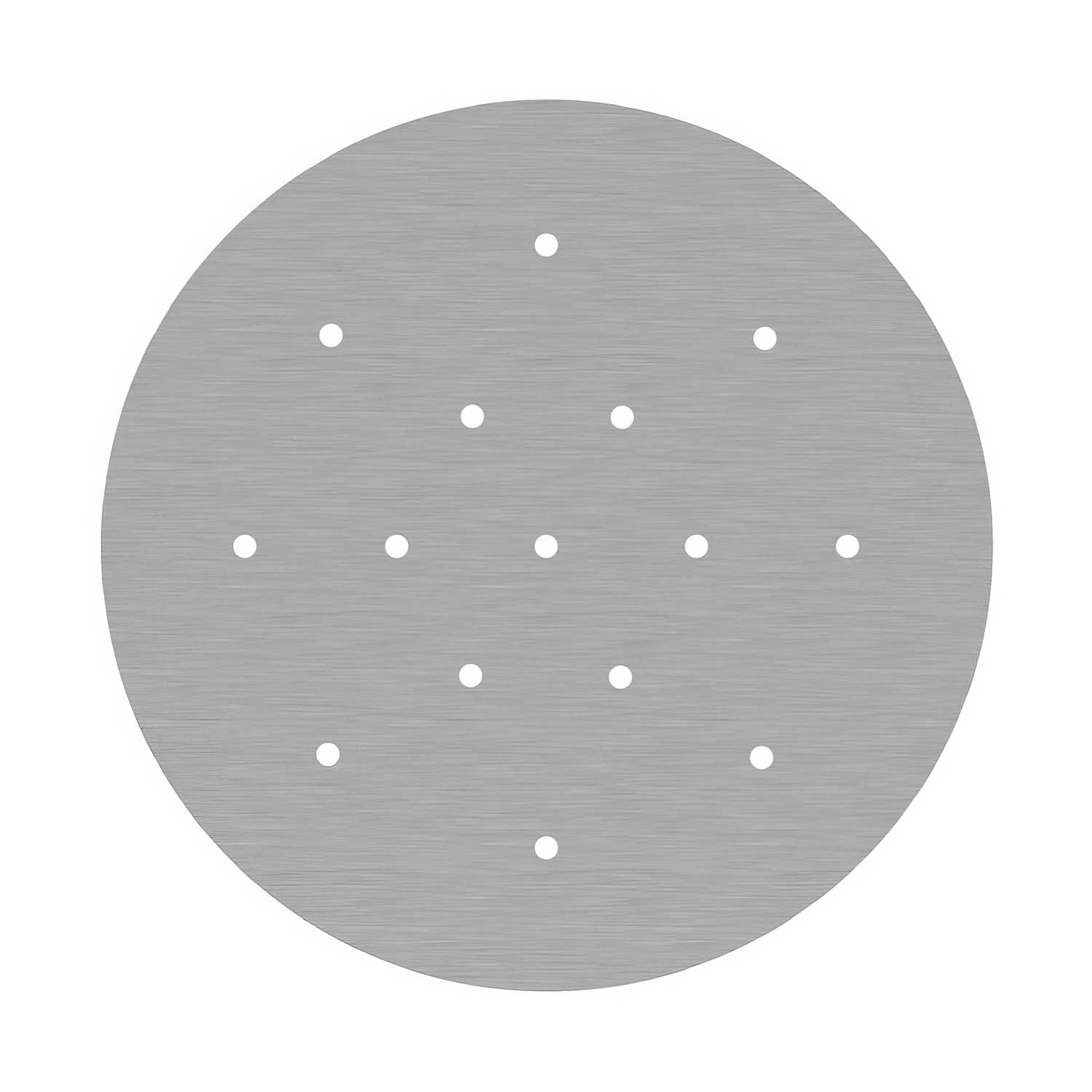 Rosone XXL Rose-One rotondo, diametro 400 mm con 15 fori e 4 fori laterali - Dibond Acciaio satinato Bianco