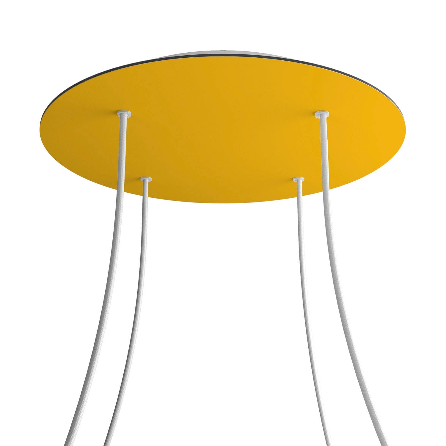 Rosone XXL Rose - One rotondo, diametro 400 mm con 4 fori e 4 fori laterali - Mostarda - Creative Cables