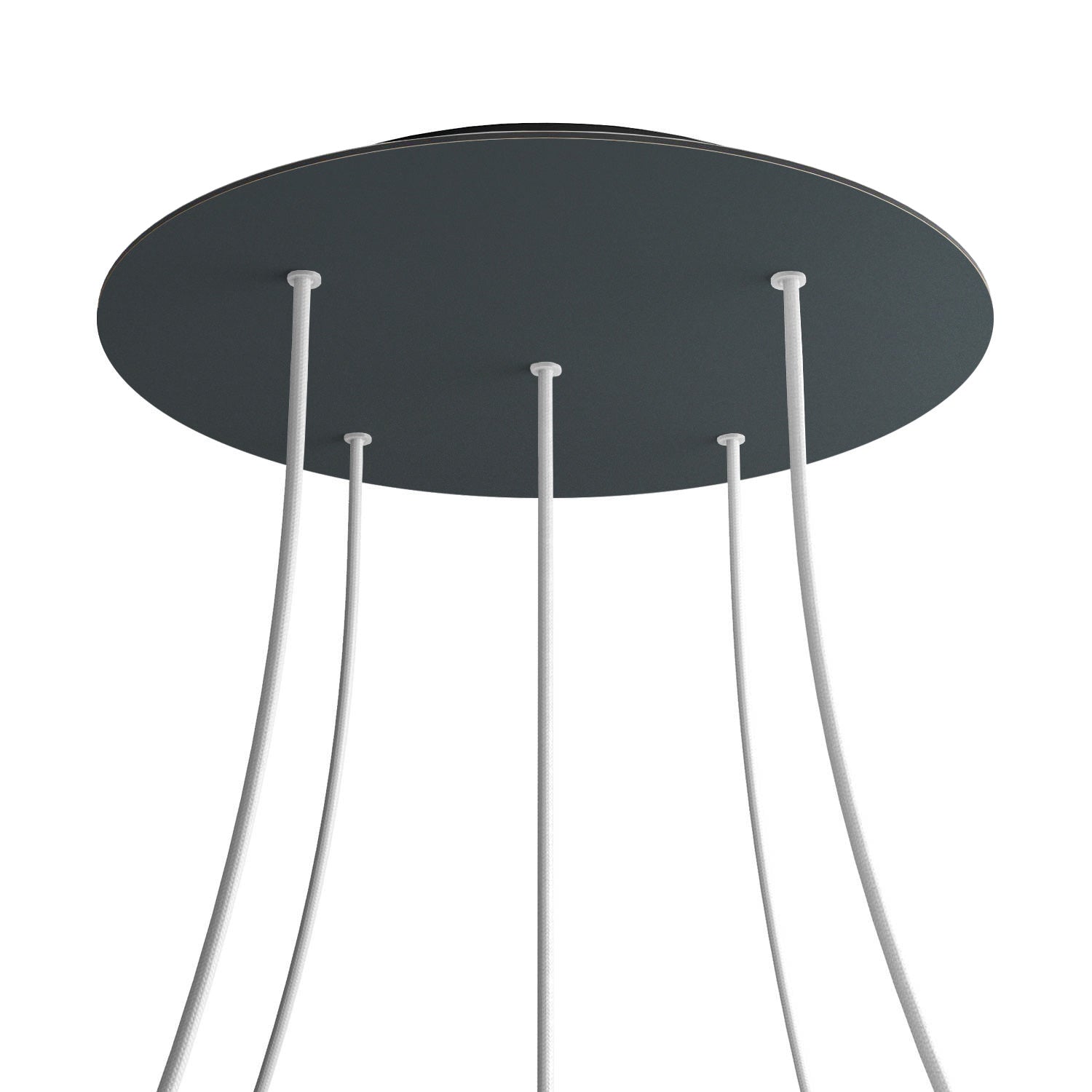 Rosone XXL Rose-One rotondo, diametro 400 mm con 5 fori e 4 fori laterali - Antracite Nero