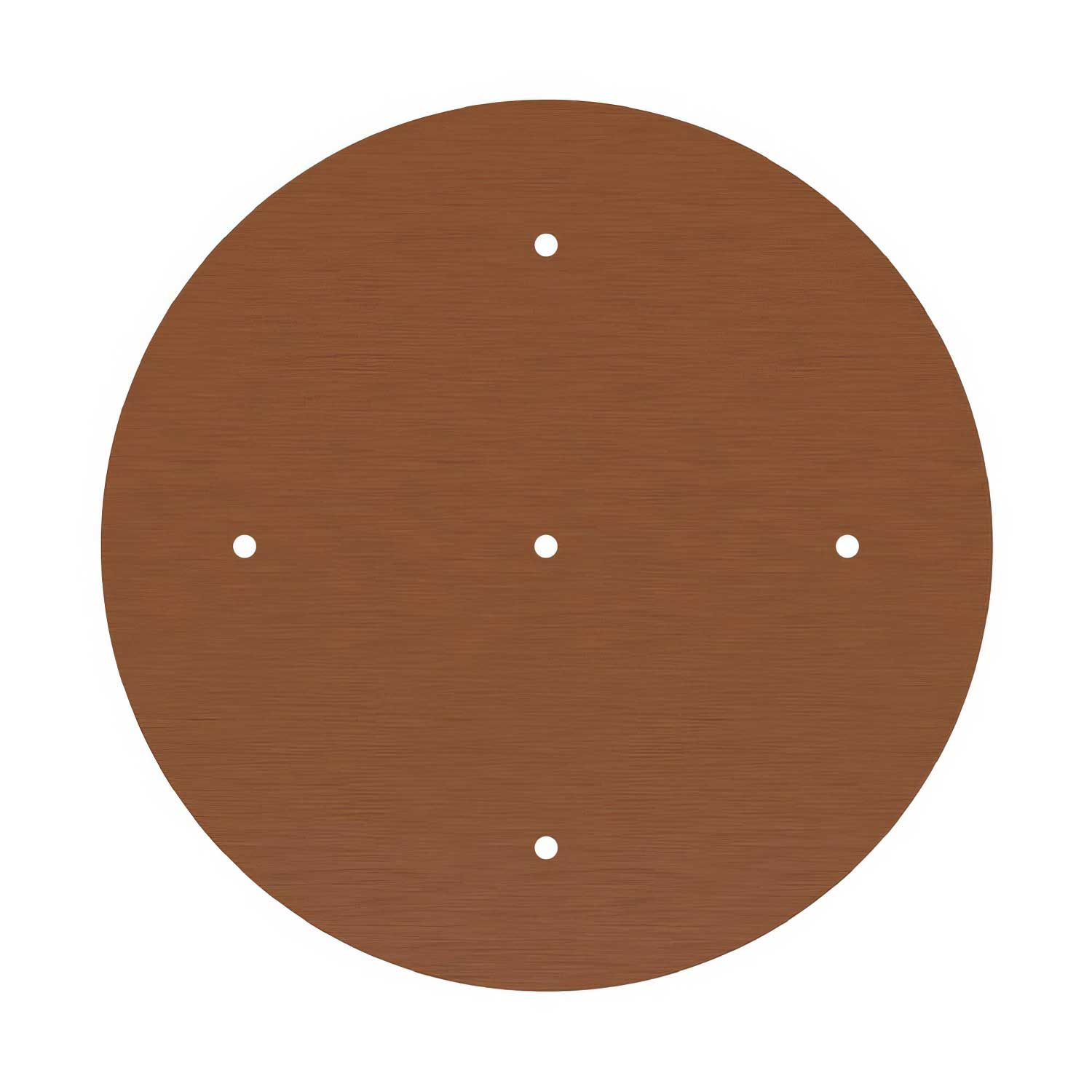 Rosone XXL Rose-One rotondo, diametro 400 mm con 5 fori e 4 fori laterali - Dibond Rame satinato Bianco