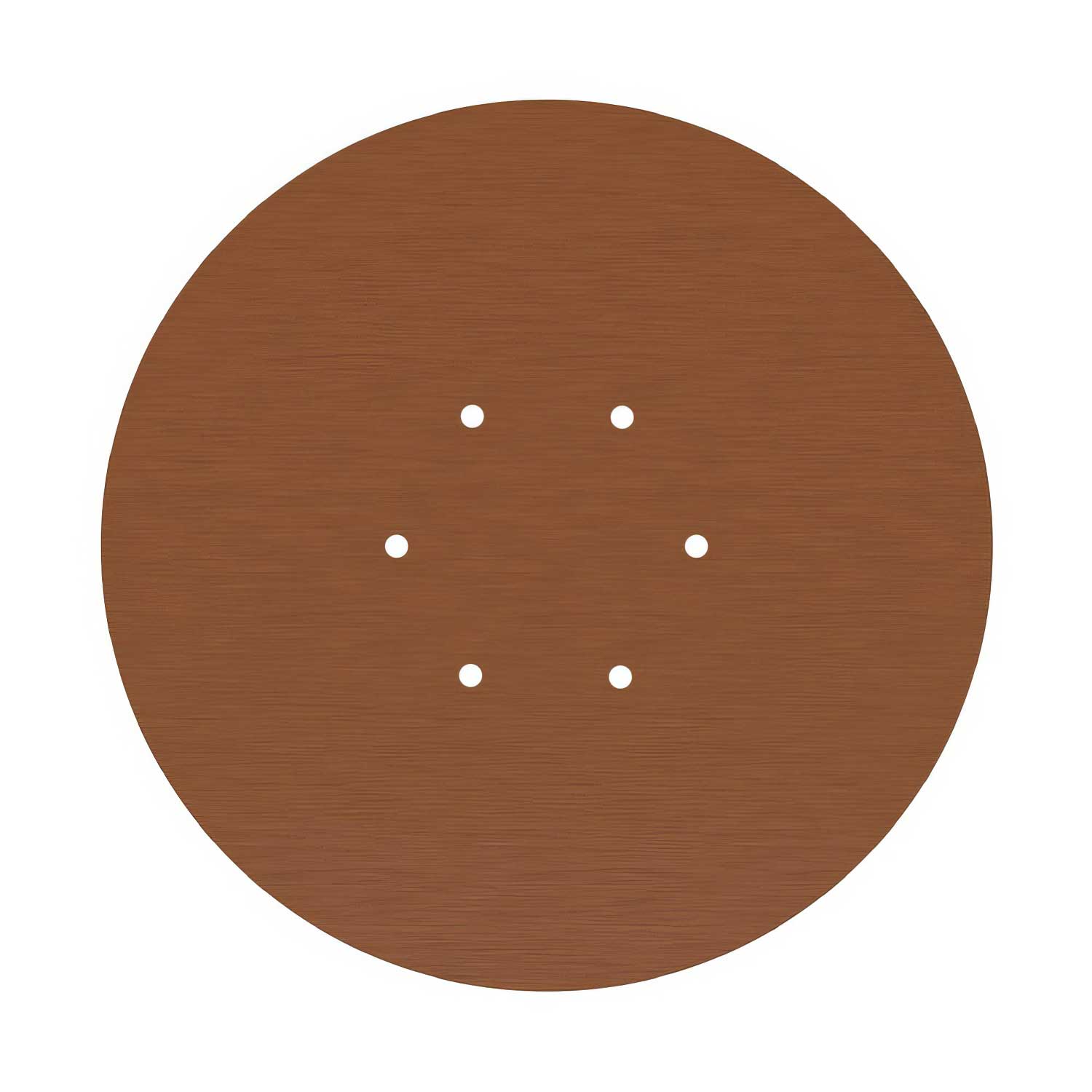 Rosone XXL Rose-One rotondo, diametro 400 mm con 6 fori e 4 fori laterali - Dibond Rame satinato Bianco