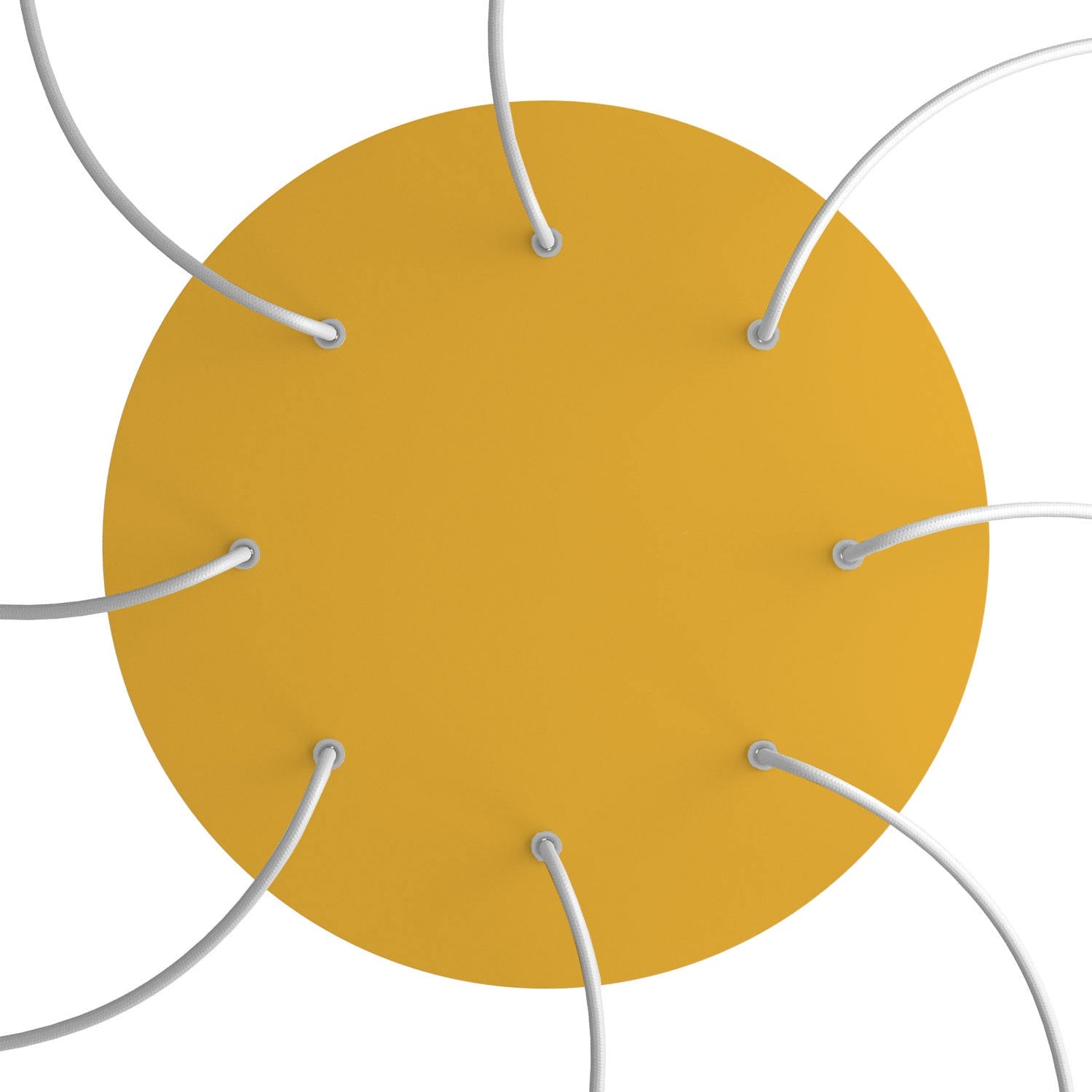 Rosone XXL Rose - One rotondo, diametro 400 mm con 8 fori e 4 fori laterali - Mostarda - Creative Cables