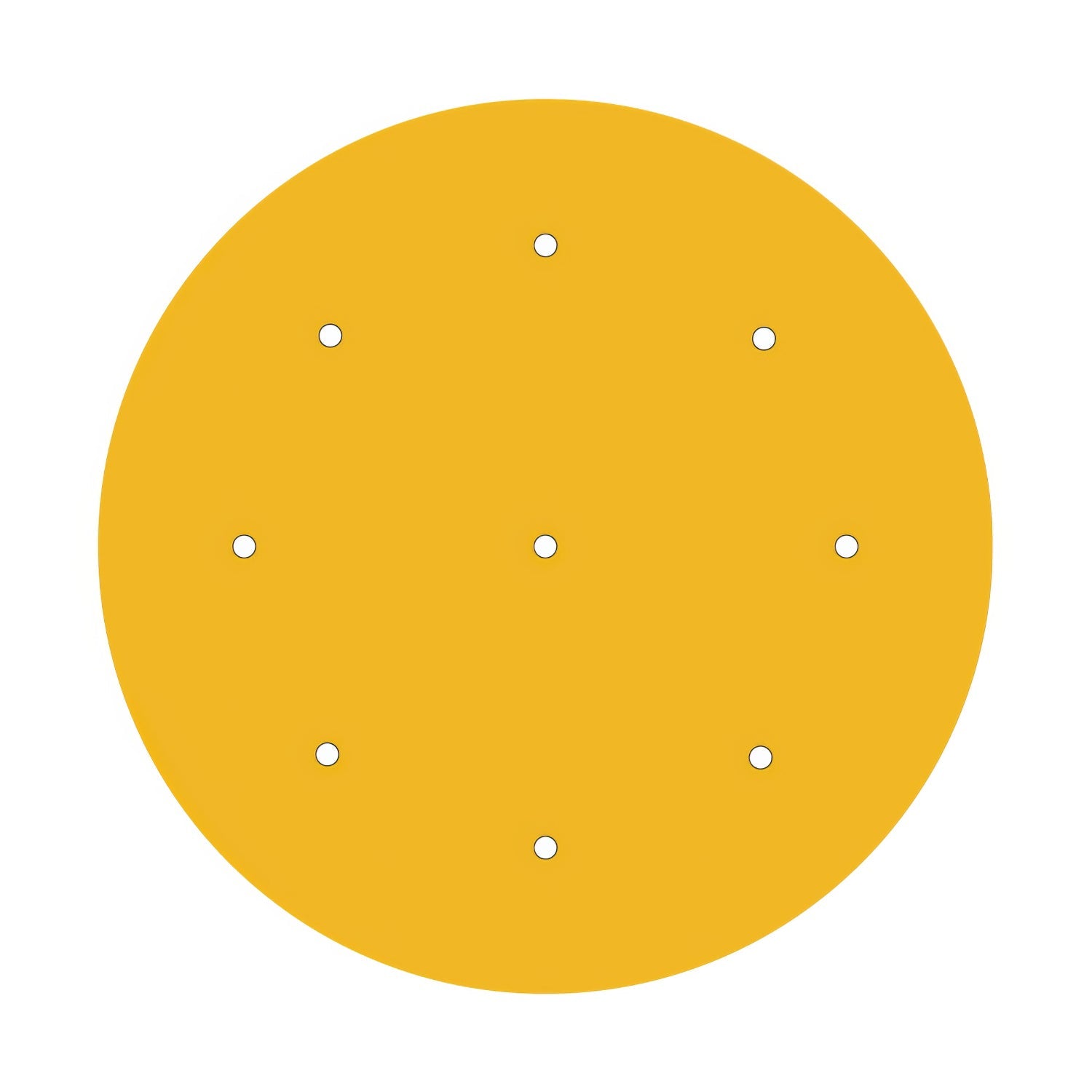 Rosone XXL Rose-One rotondo, diametro 400 mm con 9 fori e 4 fori laterali - Mostarda Bianco