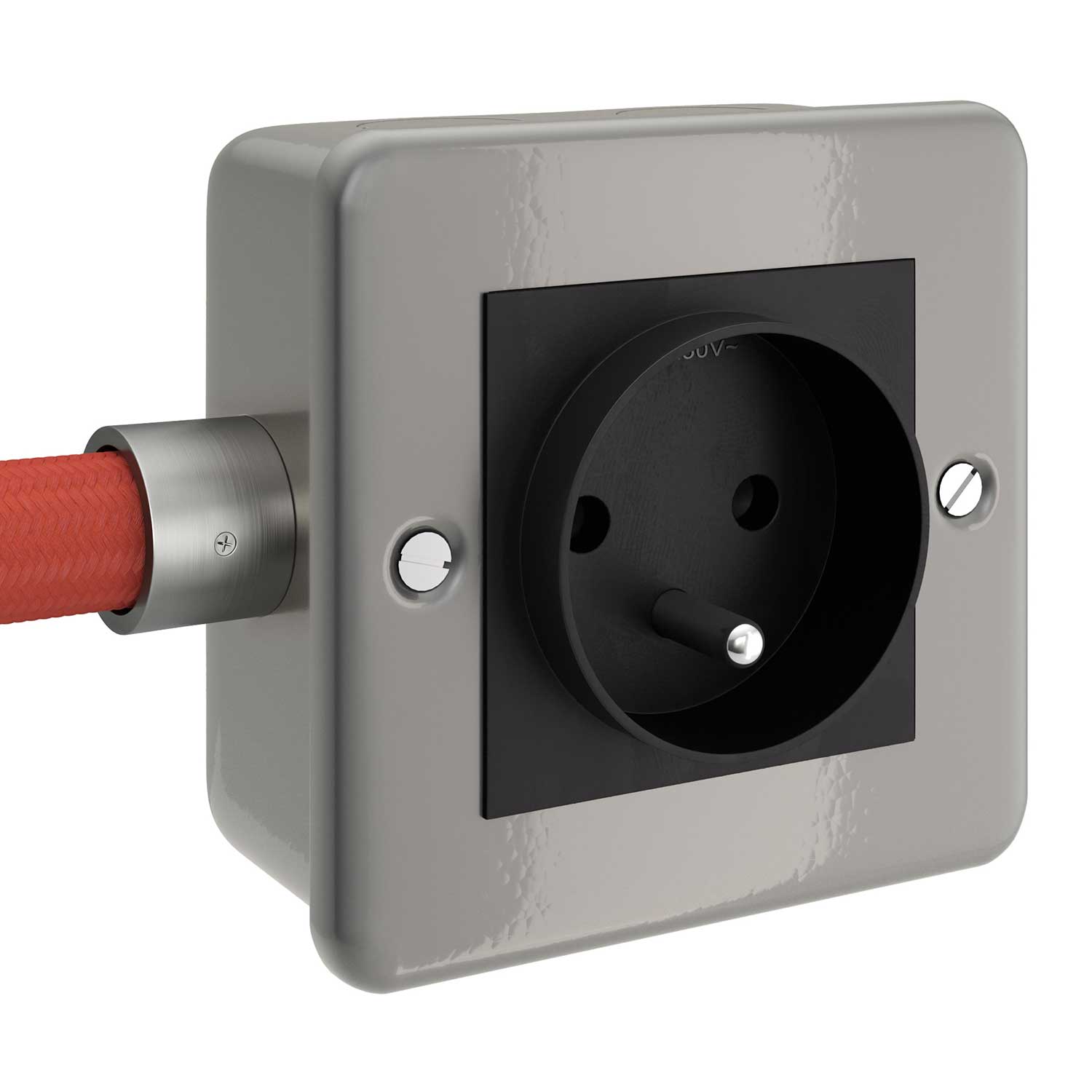 Scatola da parete in metallo con presa francese per Creative-Tube