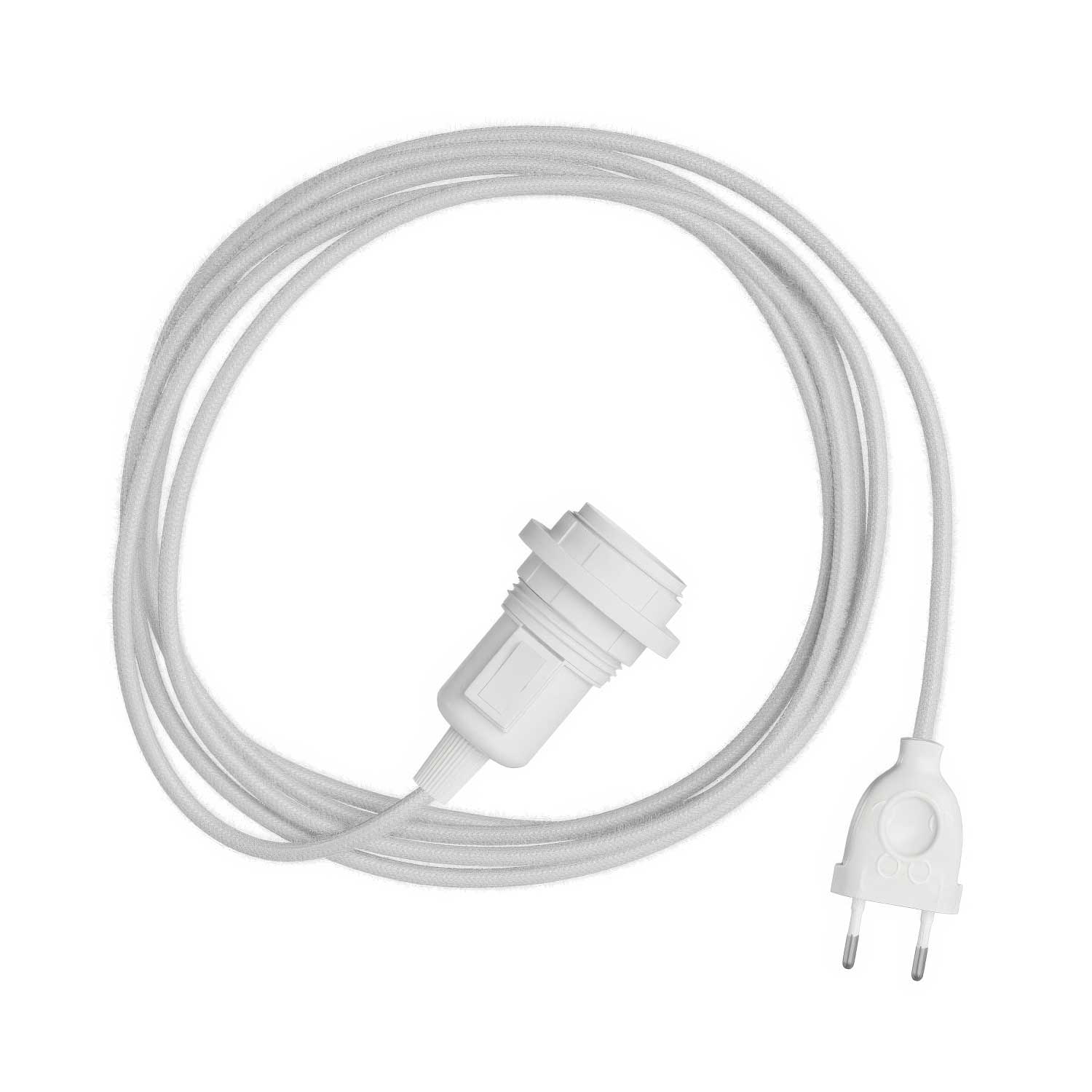 Snake per paralume - Lampada plug-in con cavo in tessuto colorato RC01