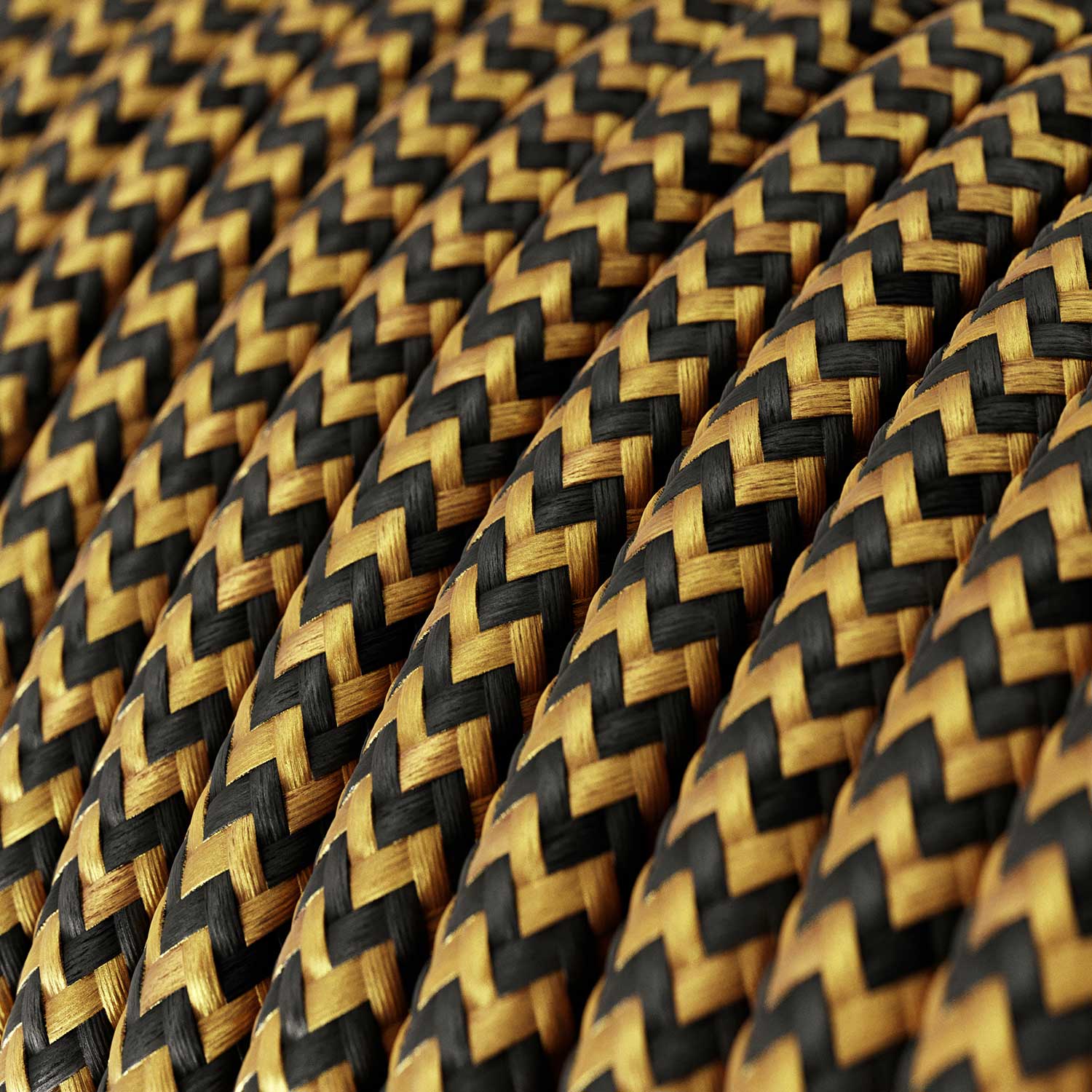 SnakeBis Zig-Zag per paralume - Cablaggio con portalampada e cavo in tessuto effetto Zig-Zag RZ24