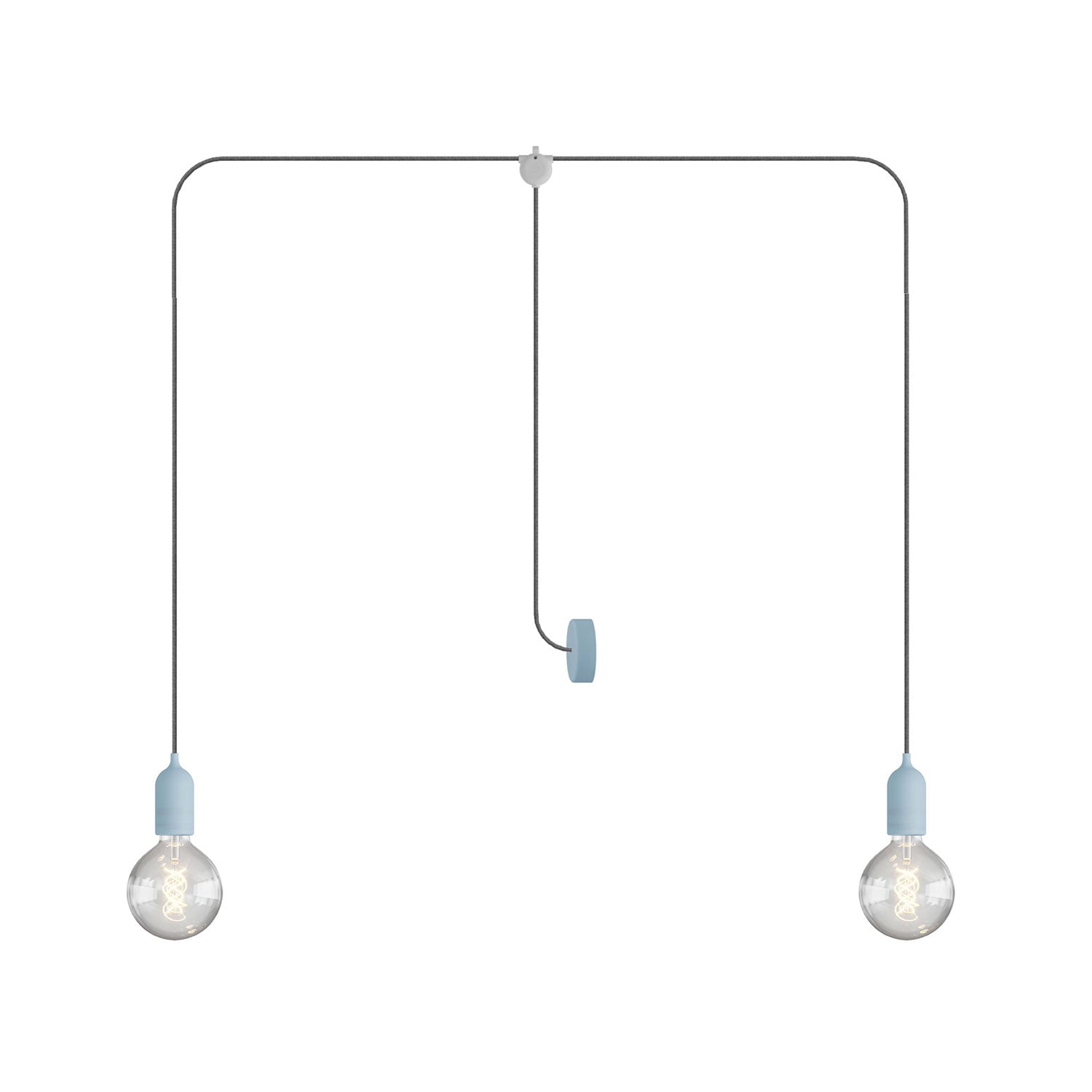 T-Snake Modulair Lampada da esterno IP65 a 2 luci con rosone - Blu carta da zucchero