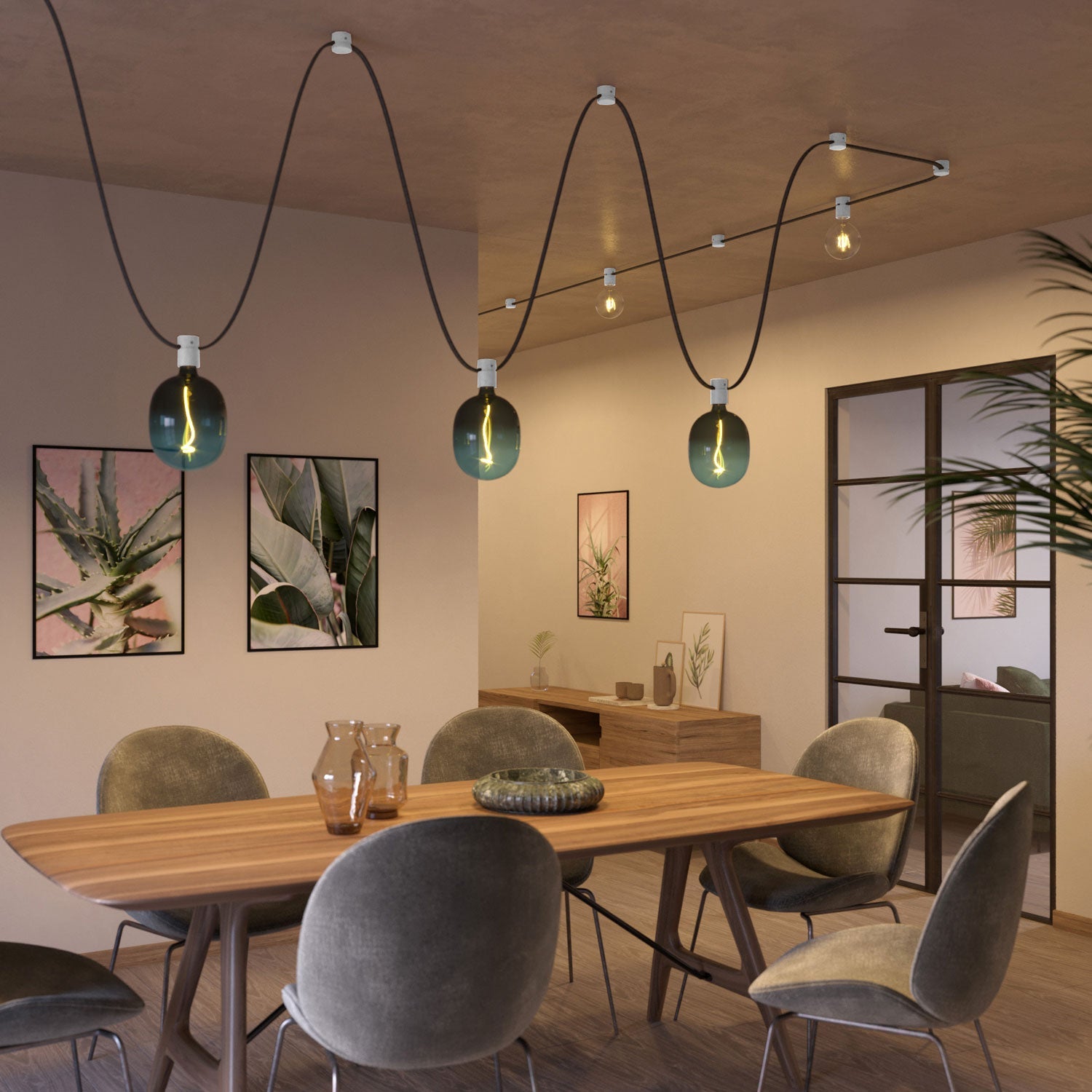 Terminale in legno per cavo per catenaria e sistema Filé. Made in Italy - Bianco